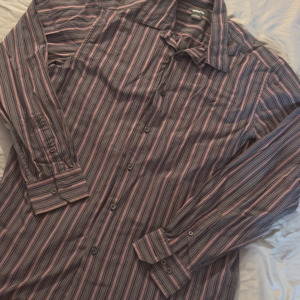 Claiborne Men's Casual Striped Shirt